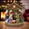 Radiant Nativity Scene Handcrafted Statue Figurine, 7" Birth of Jesus Christian Home Decoration